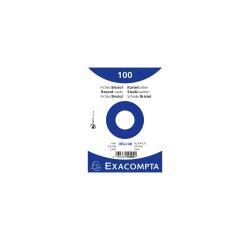 Paquete 100 fichas Exacompta cartulina Bristol retractil - liso sin taladro 105x148mm - Blanco