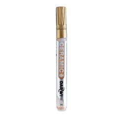 DARWI Kalte Keramikfarbe, Marker 2mm Spitze, Inhalt 6ml, Gold - Gold