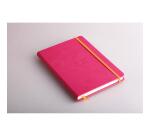 Rhodiarama carnet rembordé rigide A5 192 pages ligné papier ivoire 90g fermeture élastique - Framboise