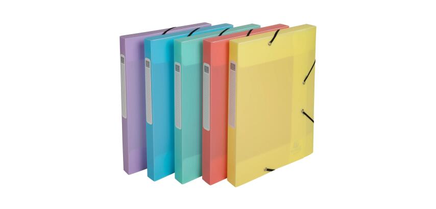 Boite de classement Exabox Dos 25mm Polypropylène 7/10e Chromaline pastel - A4 - Couleurs assorties