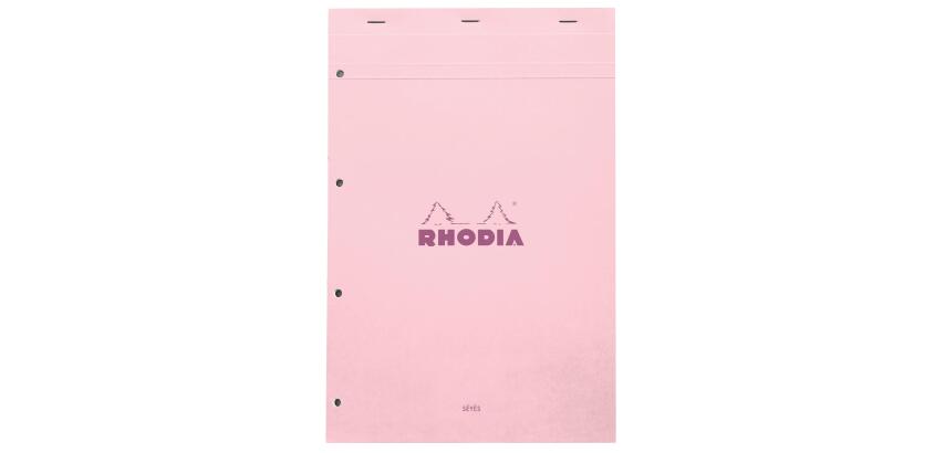 Bloc agrafé Rhodia Couleurs Rose N°20 A4+ 21x31,8 cm - Rose