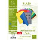 Paquet de 10 chemises FLASH 220 100% recyclé - 24x32cm - Couleurs assorties
