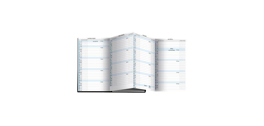 Recharge Agenda de poche Exaplan 16 accordéon 9 x 16 cm Planning mensuel Janvier à Décembre 2027