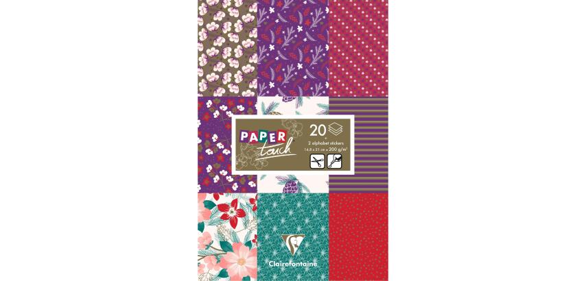 PAPIERS IMPRIMÉS, Bloc de 20 feuilles 200g/m2 au format 14,8x21cm - Hiver floral - Multicolore