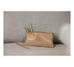 Inspire, Trousse plate en cuir, embossage arbre, 22x11 cm - Or