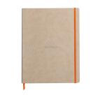 Rhodiarama flexibles Notizbuch A4+, 80 Blatt liniert mit Kopfleiste, Papier elfenbein 90g, mit Gummizugverschluss - Beige