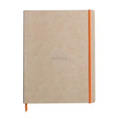 Rhodiarama softcover notitieboek A4 maxi, 80 gelijnde bladen ivoorkleurig papier van 90g - Beige