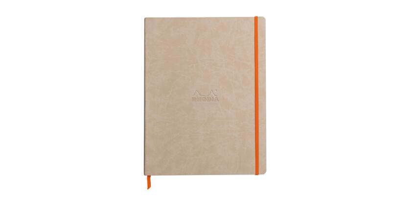 Rhodiarama cahier souple A4+ 160 pages ligné papier ivoire 90g - Beige