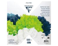 PAPIER SOIE, Paquet de 500 feuilles 18g/m2 au format 16x16cm - Assortiment