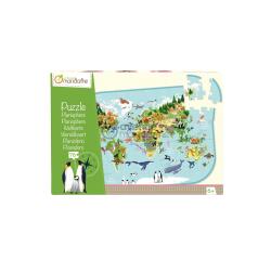 Puzzle éducatif, Planisphère - Multicolore