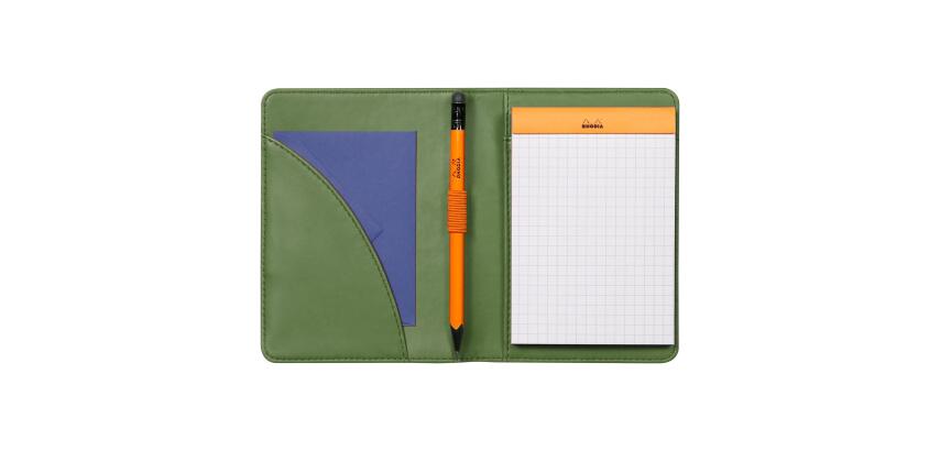 Rhodiarama livret porte-bloc N°12 pour bloc ou carnet format B7 - Sauge