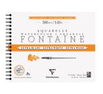 Clairefontaine Fontaine Watercolour Spiral Pad - 24 x 30cm - 12 Sheets - 300gsm - Hot Pressed