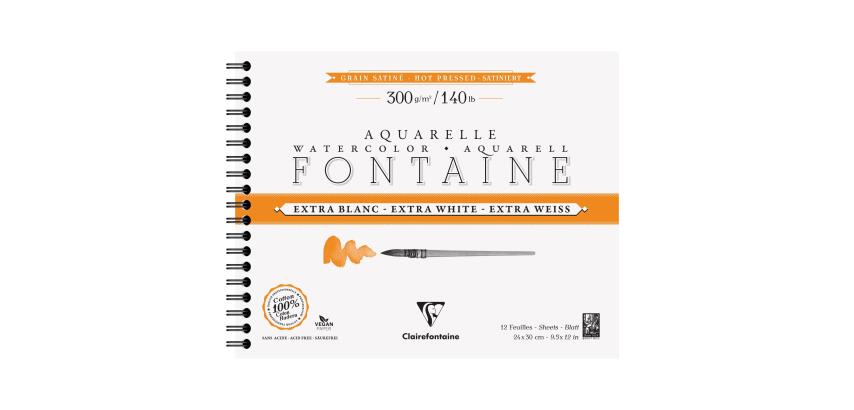Fontaine Extra Blanc Grain Satiné album spiralé 12F 24x30cm 300g