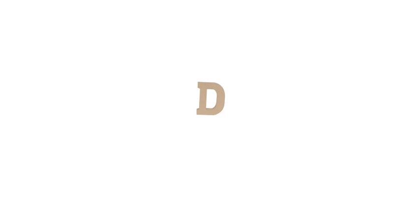 Lettre D kraft 20cm - Kraft