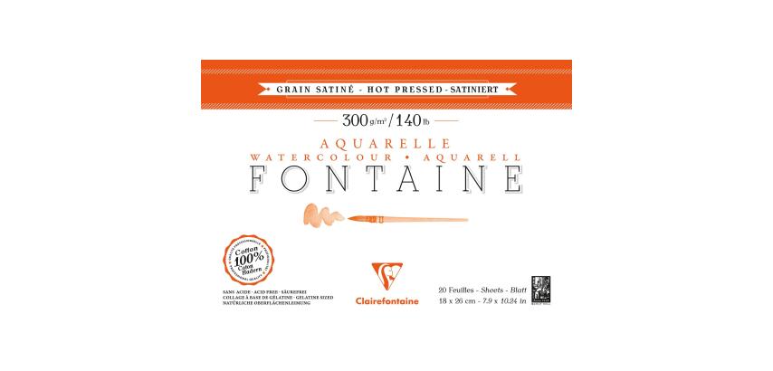 Fontaine Aquarel gesatineerd 20bl 4zijdig gelijmd 18x26cm 300g