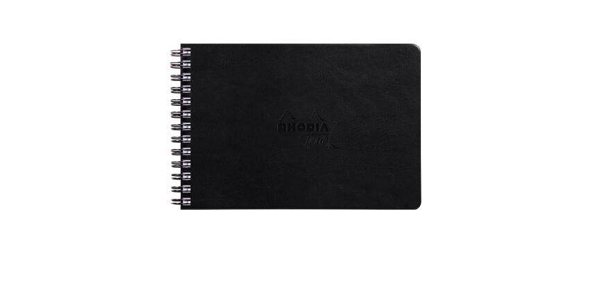 Rhodia Touch Mixed Media Book, papier Paint'On extra-blanc 250g - A5 paysage, 64 pages - Noir