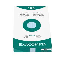 Exacompta Record Cards Pack 100 Blue 125X200 Lined