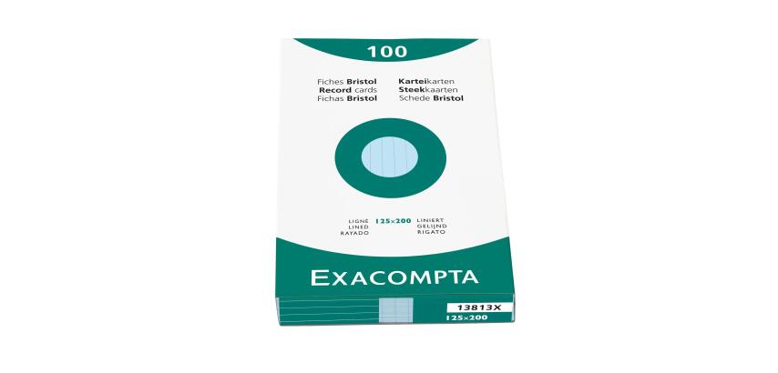 Exacompta Record Cards Pack 100 Blue 125X200 Lined