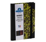 Marmor-Notizbuch 170x110, 192 linierte Seiten - Khaki