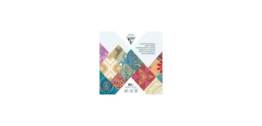 PAPIERS DU MONDE, Maxi bloc de 80 feuilles au format 16x16cm - Multicolore