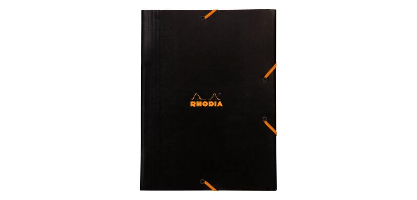 Rhodia chemise à élastiques 3 rabats 24x32 cm - Noir