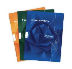 Cahier Travaux Pratiques piqué 7000 24x32 cm 144 pages grands carreaux 70 g + uni 90 g - Assortis