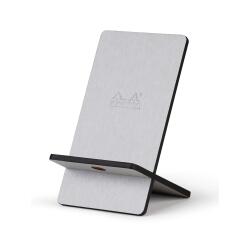 Rhodiarama support pour téléphone mobile simili cuir italien 13x8x8,5 cm - Argent