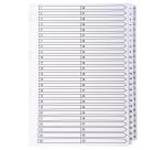 50Z - Separadores Separadores con pestañas impresas cartulina blanca 160 g/m 2 Con pestañas blancas plastifi cadas reforzadas - Blanco