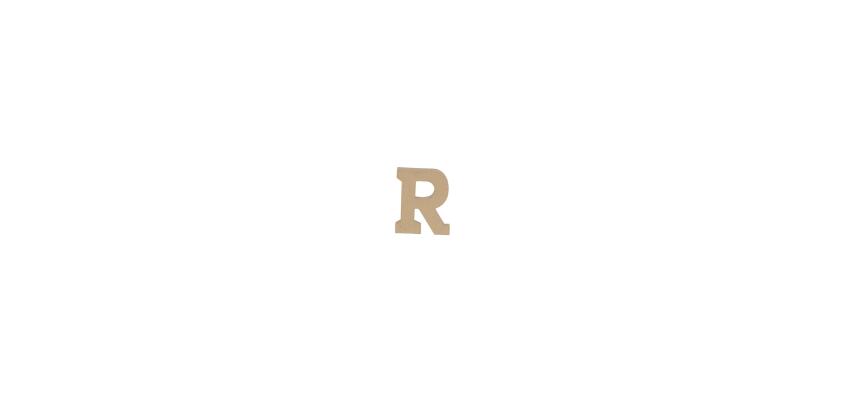 Lettre R kraft 20cm - Kraft