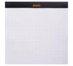 Bloc agrafé Rhodia Le Carré N°210 21x21 cm 80 feuillets petits carreaux 5x5 80g - Noir