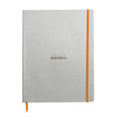 Rhodiarama softcover notitieboek A4 maxi, 80 gelijnde bladen ivoorkleurig papier van 90g - Zilver