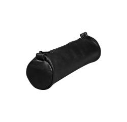 Leren etui Age Bag klein rond formaat 18,5xØ4 cm - Zwart