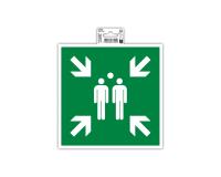 Hinweisschild, Sammelstelle, PVC, selbstklebend und rutschfest, 20x20 cm - Grün