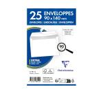 Paquet de 25 Enveloppes Blanches 90x140mm - Auto-Adhésives - 90g/m2 - Blanc
