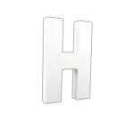 Weißes Pappmaché, Buchstabe H, 20,5cm - Weiß