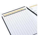Brochure RsR Rhodiactive 90g A4+ 160 pages petits carreaux 5x5 avec cadre en-tête microperforé ruban marque-page - Noir