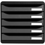 Module de classement Big Box Plus 5 tiroirs Metallic - Argent