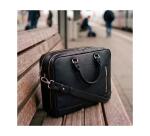 Maletín para portátil 15,6" doble compartimento Exactive® piel Negra