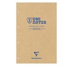 Bloc récyclé agrafé en-tête Uninotes A4+ 140 pages détachables perforé 4 trous petits carreaux - Assortis