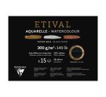 Clairefontaine Etival Noir Watercolour Block - 28 x 38cm - 15 Sheets - 300gsm - Cold Pressed & Rough Grain