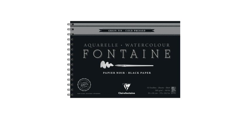 Fontaine Noir album spiralé 12F 19x26cm 300g grain fin