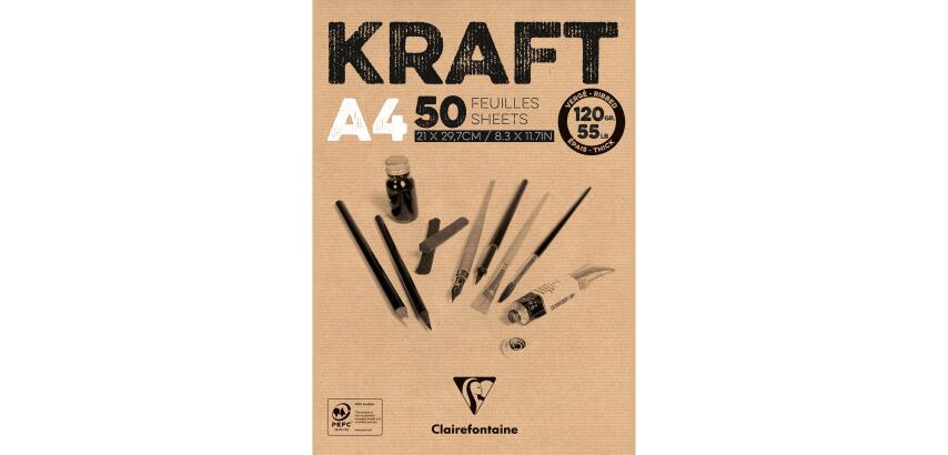 Zeichenblock 'KRAFT', A4, 120 g/m²