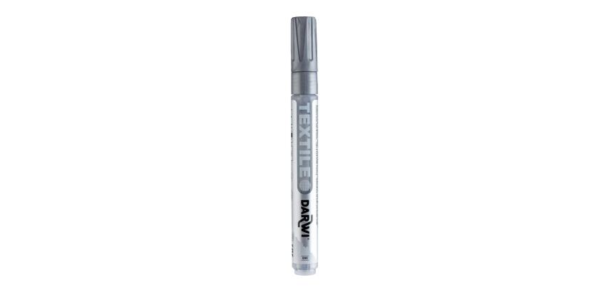 DARWI TEX OPAK, Textilmarker opak, Spitze 2mm, Inhalt 6ml, Silber - Silber