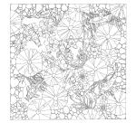 100% zijden sjaal - 90x90cm Japanse vijver - Wit