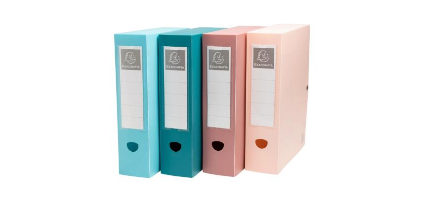 Archivbox mit Druckknopf, Rückenbreite 80mm, Recycling-PP, Skandi - Farben sortiert