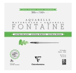 Fontaine Extraweiß Torchon/rau, Block 4-seitig geleimt, 15 Blatt 30x30cm 300g