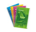 Clairefontaine Wirebound Indexed Notebook, Ligne 7000, Squared, 9x14cm, 50 Sheets, 70g - Assortment
