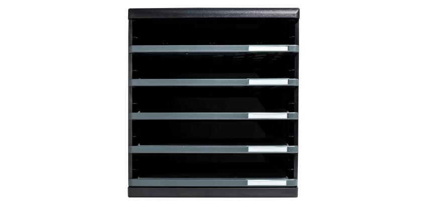 MODULO A4 - 5 open drawers ECO black/gre - Dark grey