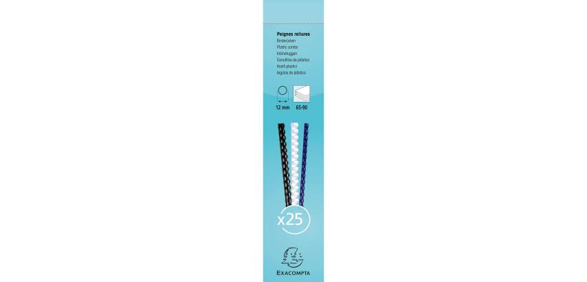 Canutillos para encuadernar Caja de 25 - Grosor: 12mm - Capacidad: 65-90