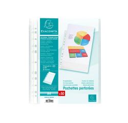 Pk 50 Punch Pockets PP A4 0.05mm Grain - Crystal
